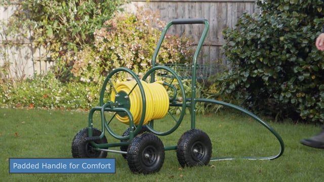 Tc1851 Heavy Duty Hose Reel Cart for Outside Garden Yard with 4 Wheels