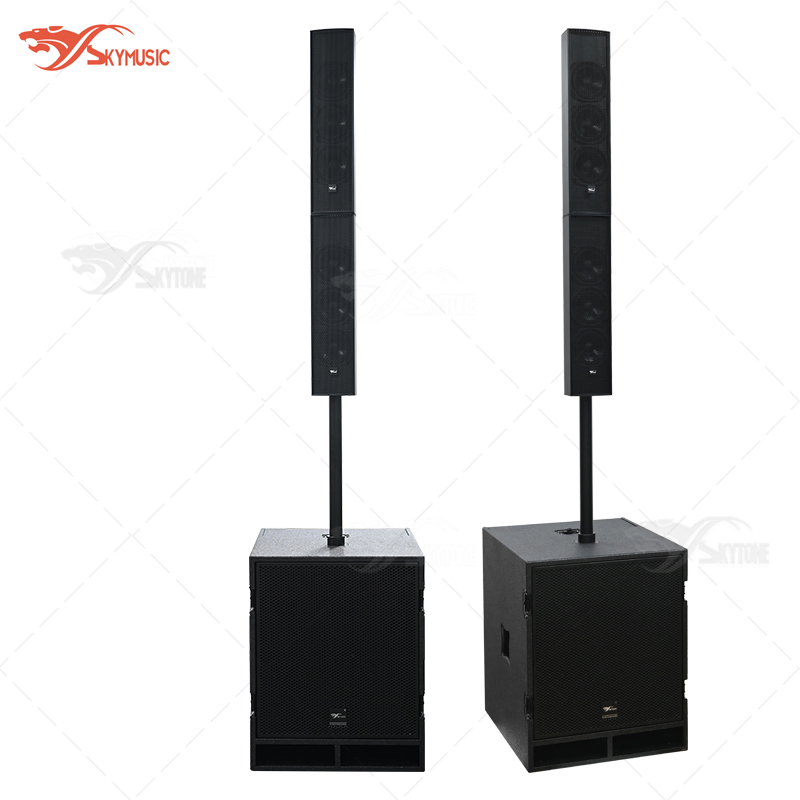 Portable Column Speaker with 15 Inch Active Subwoofer Audio System with DSP Amplified