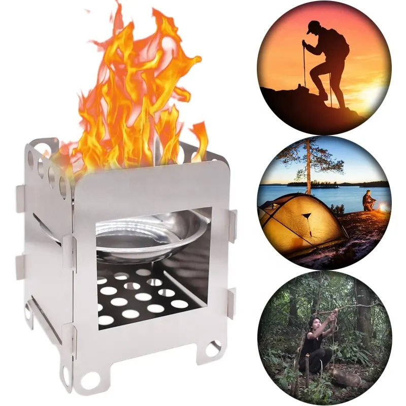 Hiking Accessories Camping Stove Outdoor Titanium Camping Alcohol Tray Portable Portable Folding Portable Wood Stove Camping