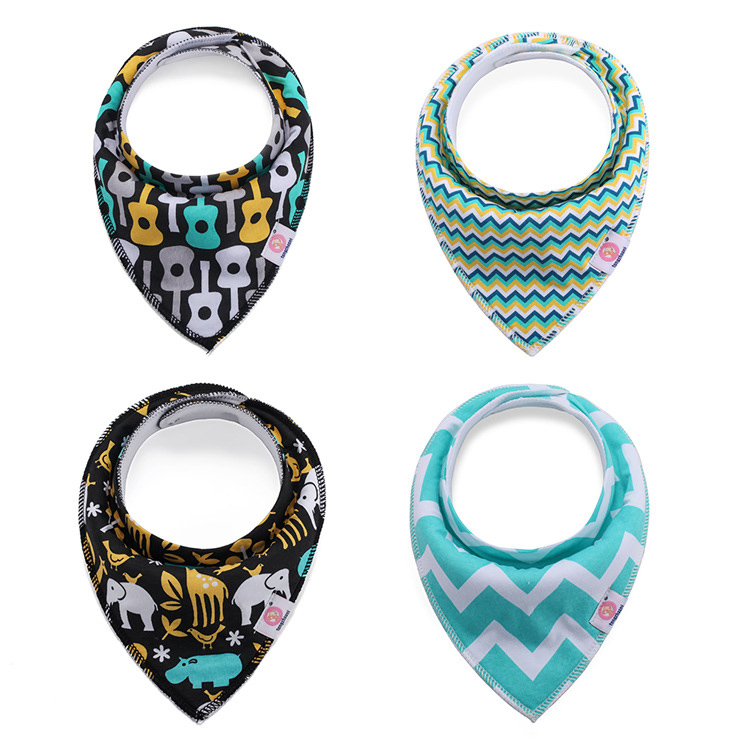 Absorbent Baby Soft Organic Cotton Drool Teething Baby Bandana Bibs