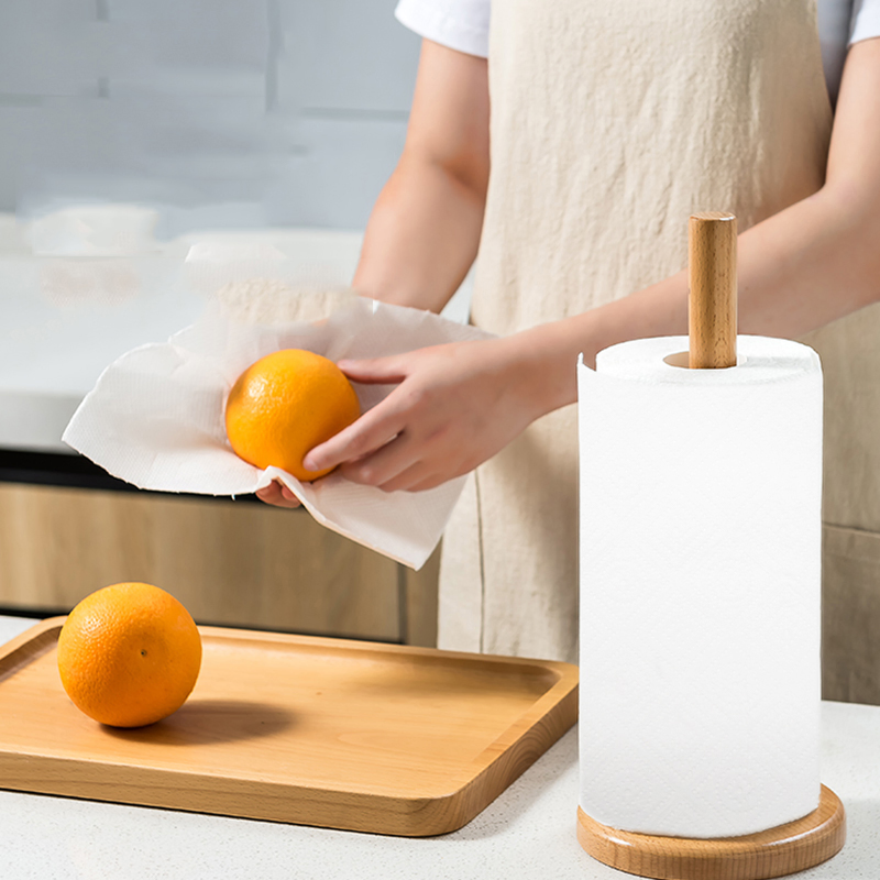 Hot Sale Oil Cleaning Natural White Kitchen Paper Tissue Roll 2 Layer Paper Towel