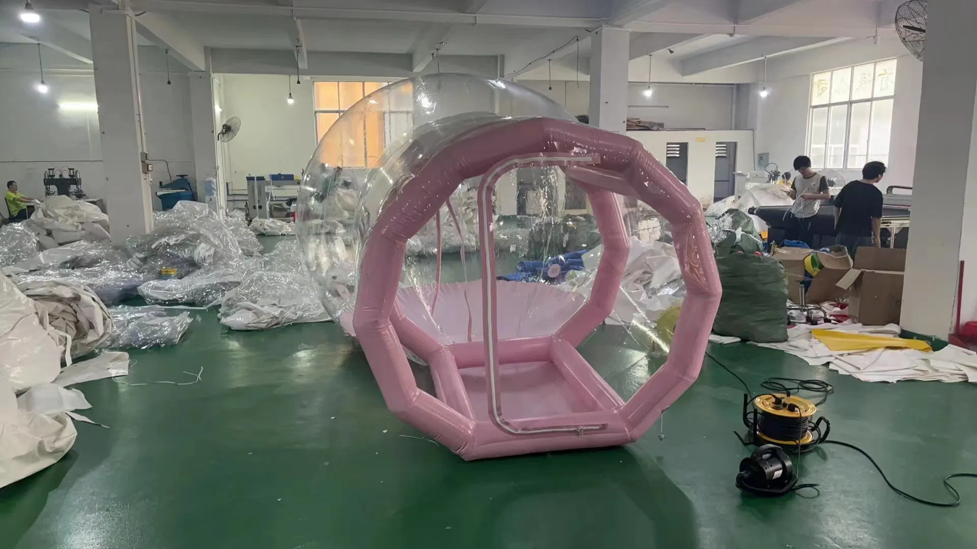 Pink Balloon Inflatable Bubble House with Blower Transparent Dome House for Kids
