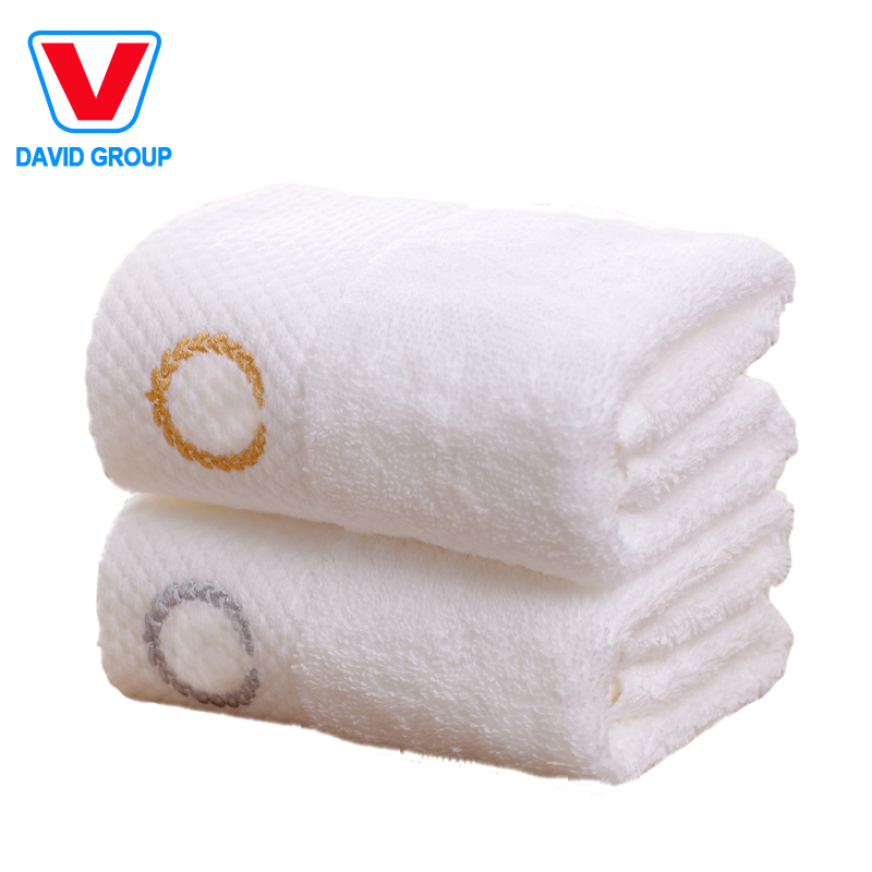 100% Cotton White Customized Size Bath Face Hand Towel Set
