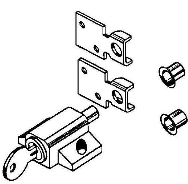 Keyed Sash Lock, 9/16 in. Projection, Diecast, Brass Plated Finish