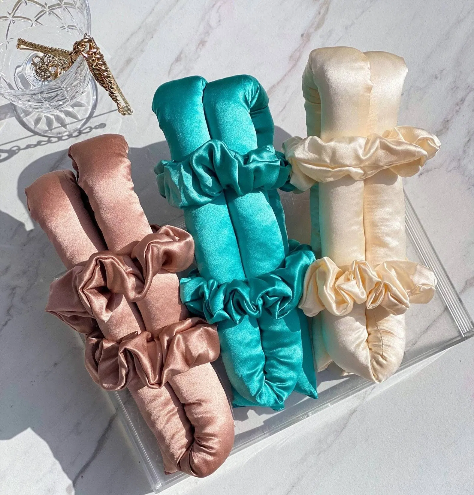 Wholesale New Arrival Customized Pure Silk Heatless Hair Curler with Scrunchies