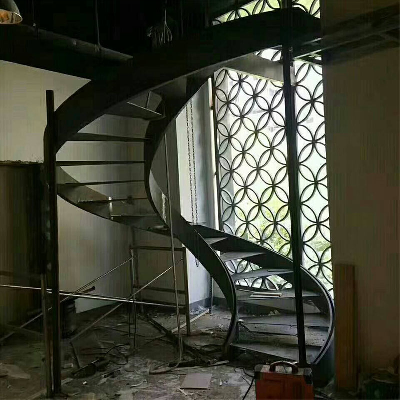 Outdoor Residential Steel Structure Stairs Metal Customized Staircase