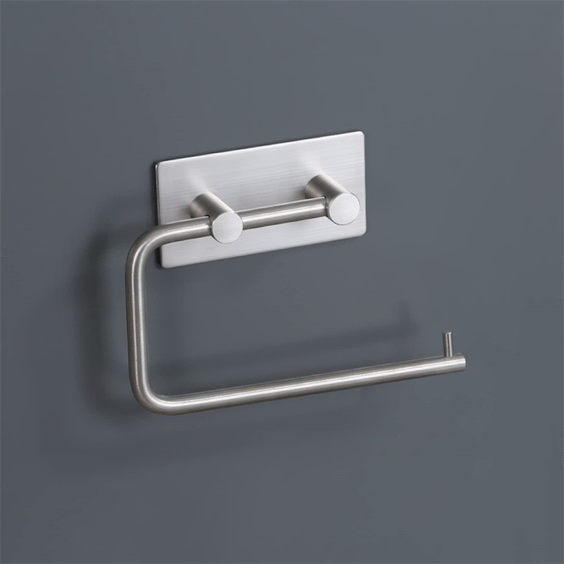 No-Drill Modern Design Wall-Mounted Bathroom Toilet Paper Holder 304 Stainless Steel Nail-Free