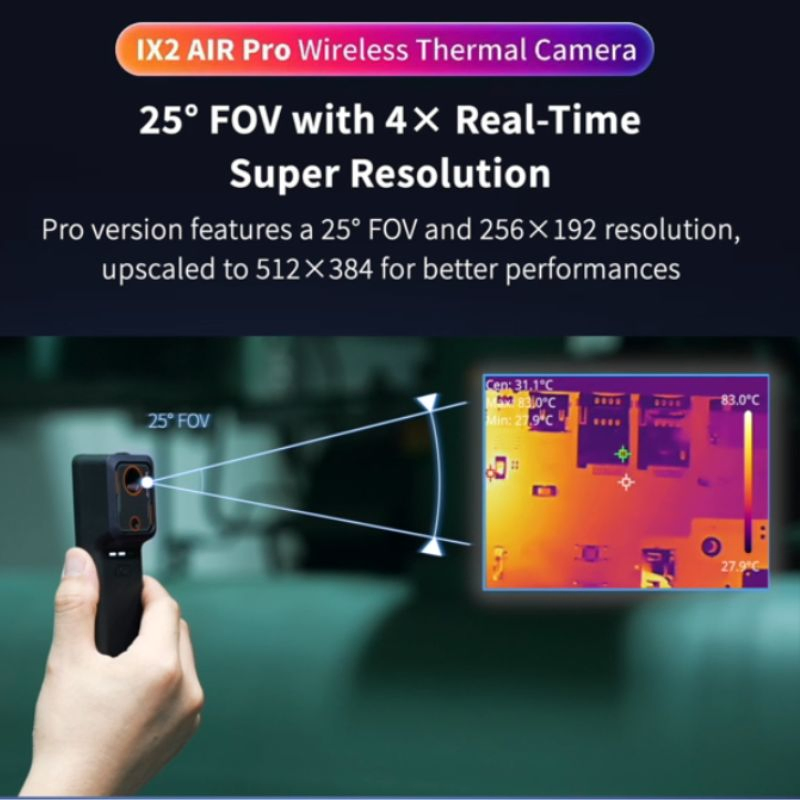 2MP WiFi Compact Infrared Pocket Handheld Thermal Imaging Camera Device for HVAC Leak Detection and Electrical Maintenance