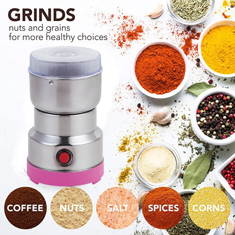 Dry Herbs and Coffee Nut Grain Grinders Food Processor Detachable Bowl Safety Lock Mini Mill Bean Grinder