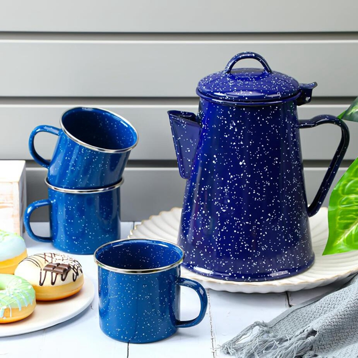 Enamel Coffee Pot with Handle Campfire Teapot Boiler