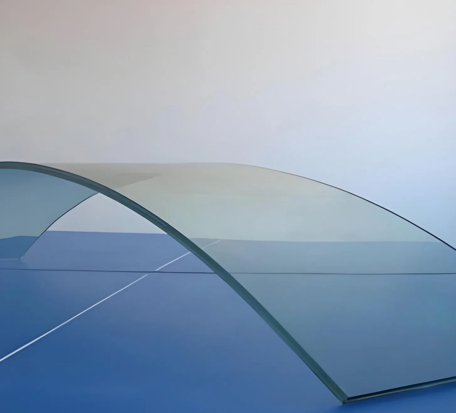 Premium Green Construction Safety Glass with Elegant Curves