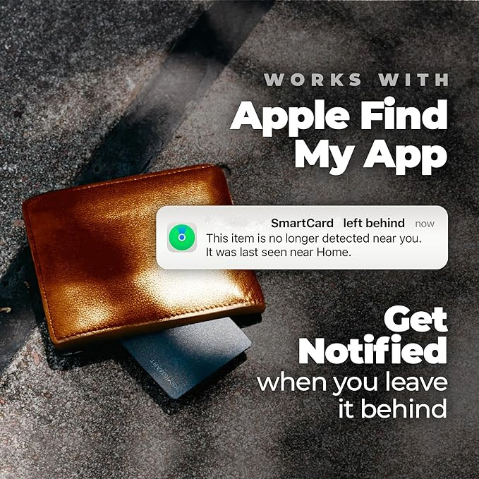 Wallet Finder RFID Blocking Card IP68 Item Tracker Works with Ios Find My APP & Network with Recharge Clip (iOS Only)