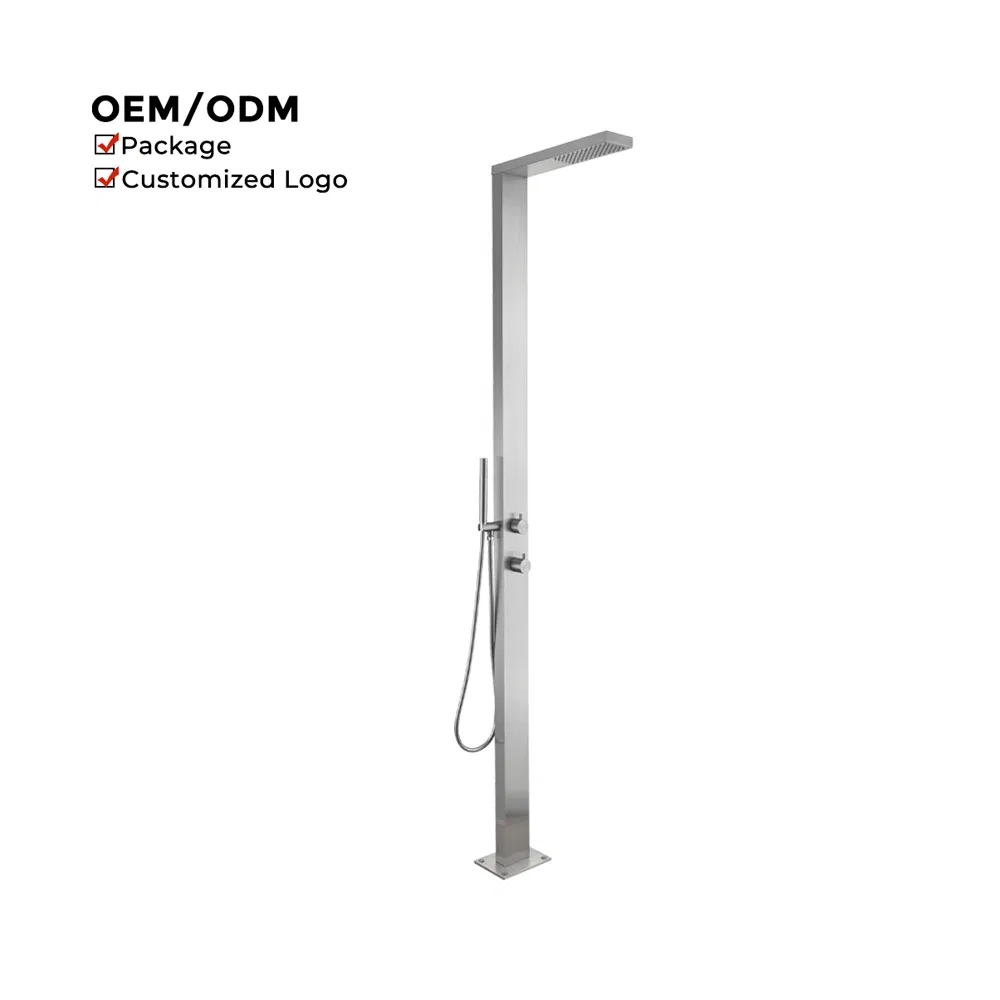 Stainless Steel Freestanding Outdoor Shower for Convenient Poolside Use