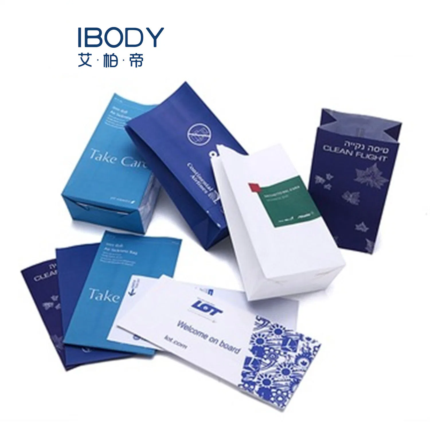 Disposable Sick Airsickness Travel Vomit Air Motion Sickness Paper Bags with Clip for Airplane