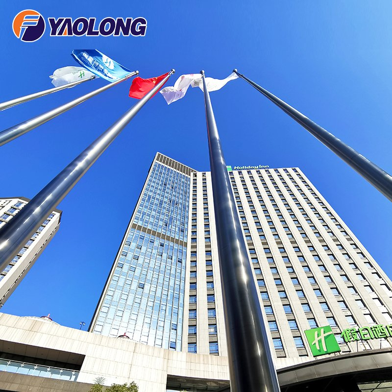 6 ~ 100 Meters Aluminum / Stainless Steel 304 316 Electric / Manual Outdoor Flag Pole Factory