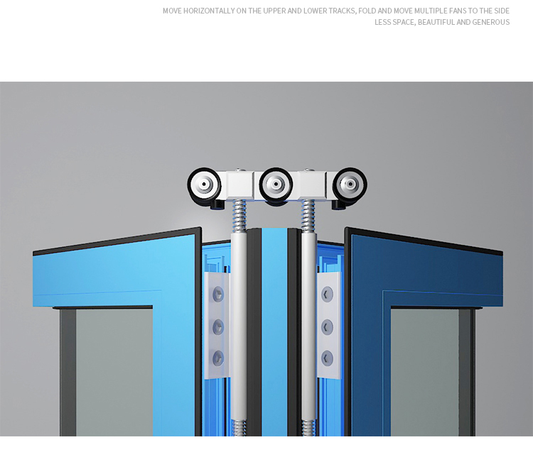 Residential Modern Veranda Large Bi Folding Patio Burglar Proof Double Glass Accordion Design Partition Aluminium Folding Door