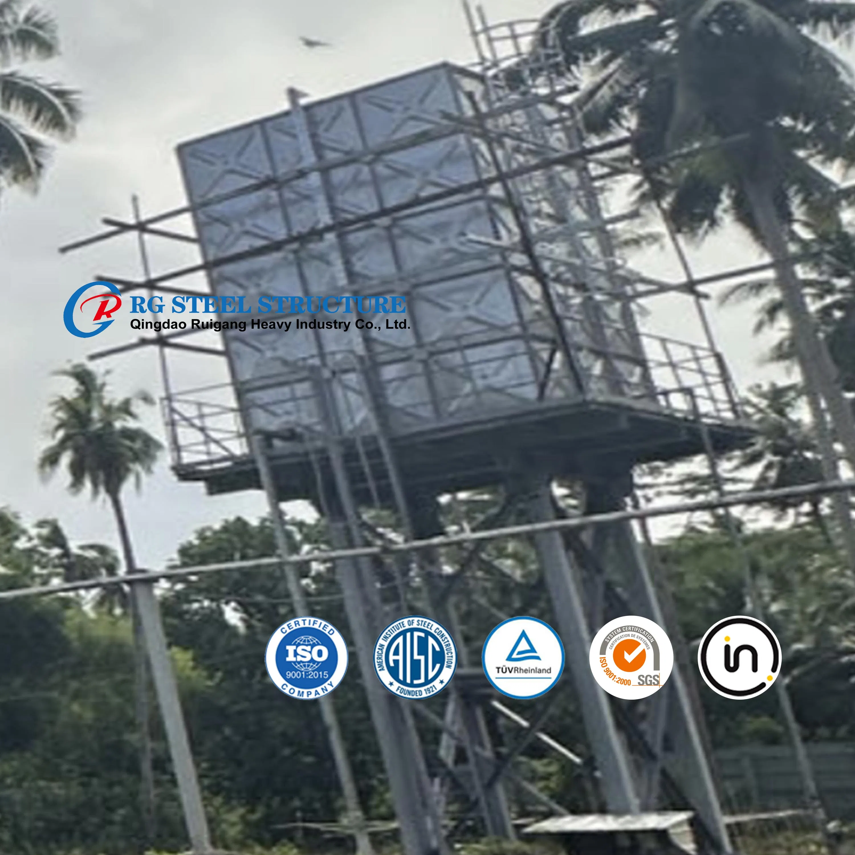 Modular Sectional Elevated Vertical Galvanized Steel Tower Water Reservoir Tank