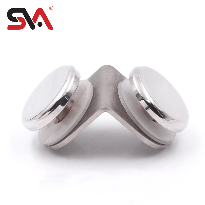 Shower Screen Clear Glass Layer Soap Clip SS304 90 Degree Glass Clamp