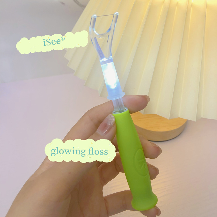 Isee Food Grade Handle Safe Cold Light Glowing Teeth Floss