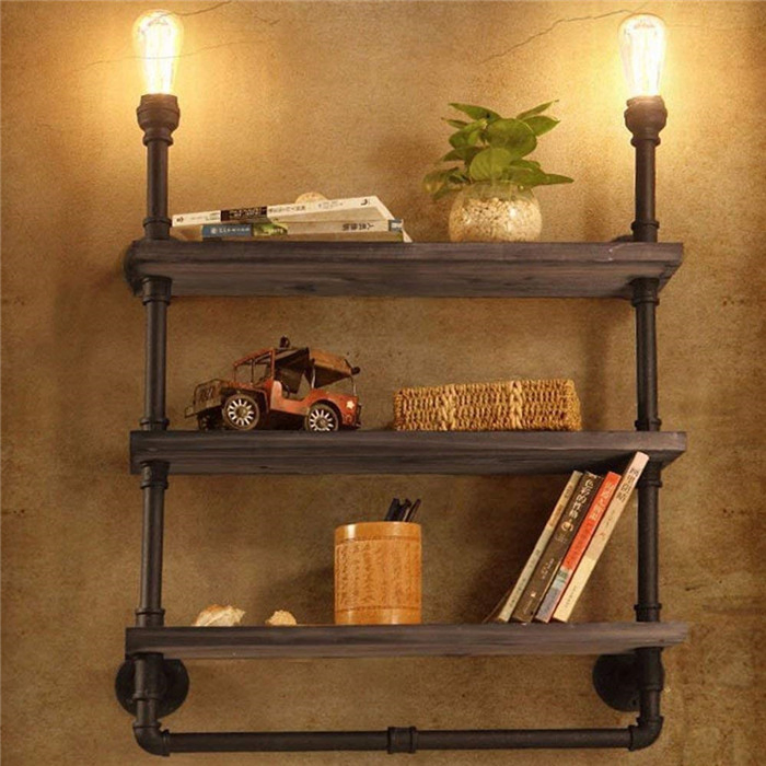 Cast Wrought Iron Coupling Pipe Fitting Nipple for DIY Antique Rustic Pipe Shelf Bookcase