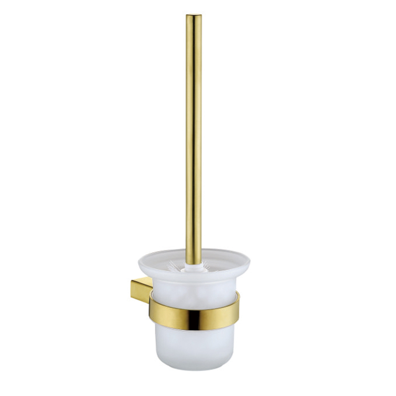 Sanitary Ware Luxury Design Gold Brushed Toothbrush Glass Cup Tumbler Holder for Bathroom
