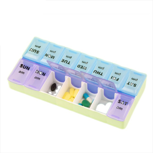 Custom Plastic Weekly 7 Days Pill Box Wholesale Promotional Portable Pill Dispenser Pill Organizer for Medicine Storage