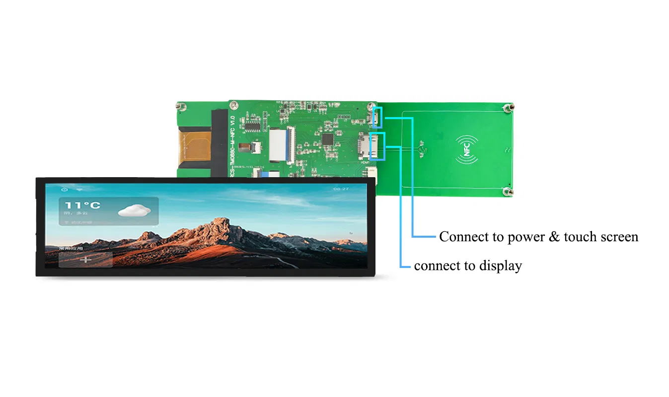 8.8-дюймовый TFT LCD дисплей с сенсорным экраном и NFC
