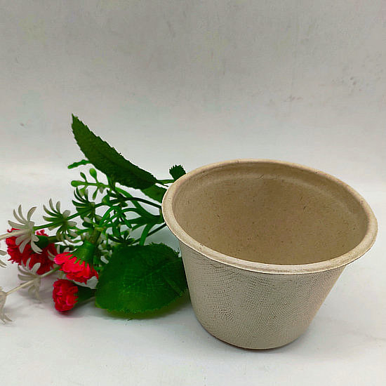 Compostable Bagasse Paper Pulp Cup 140ml for Ice Cream Dessert