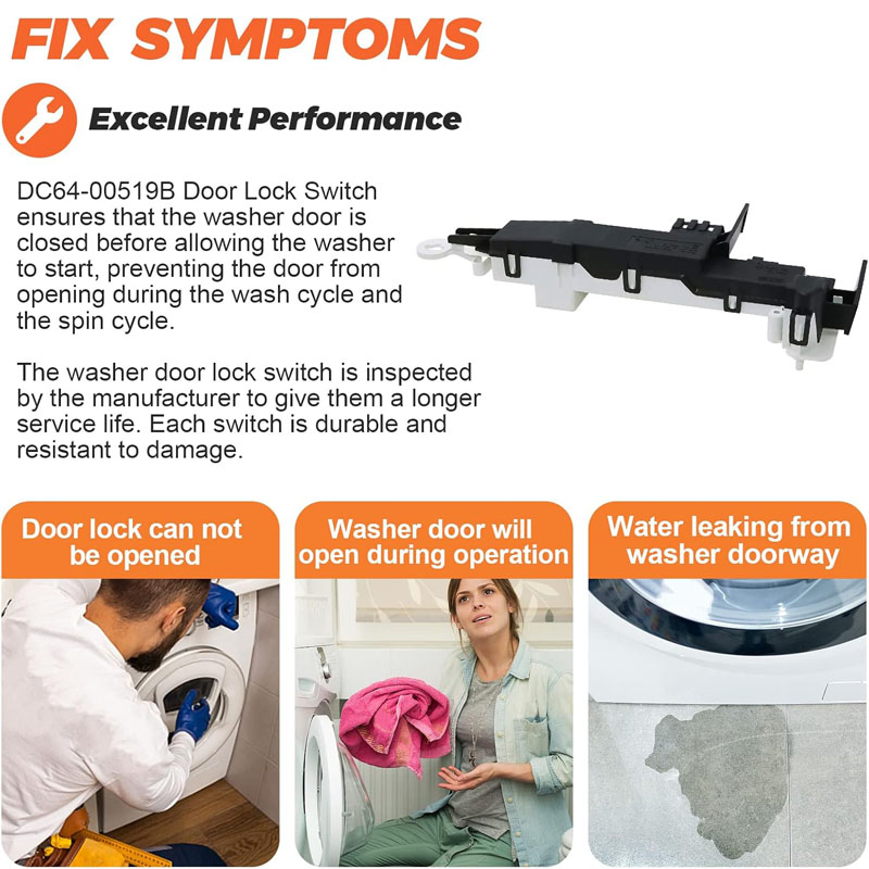 DC64-00519b Washer Door Lock Switch Assembly Fit for Samsung Whirlpool Kenmore Washer