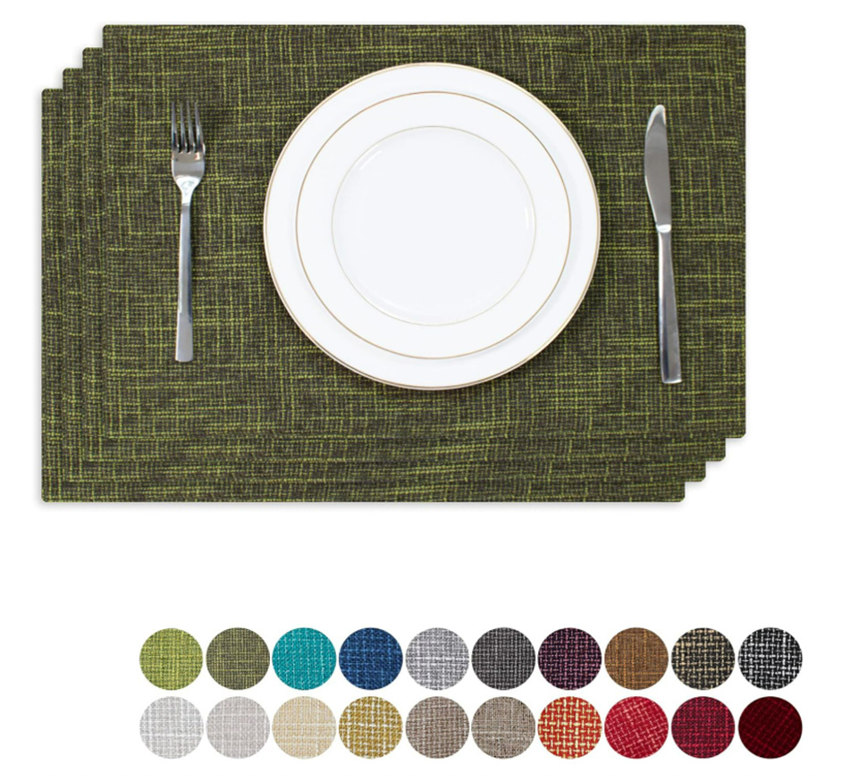 Textile Placemats Set of 4 Heat-Resistant Placemats for Kitchen Table