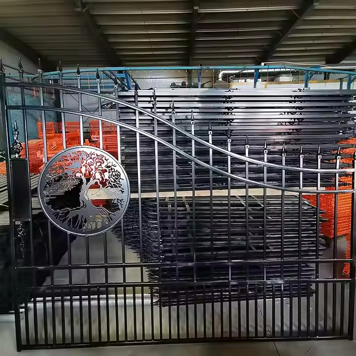 Courtyard Entrance Outdoor Steel Gate Villa Garden Wrought Iron Bear Gate