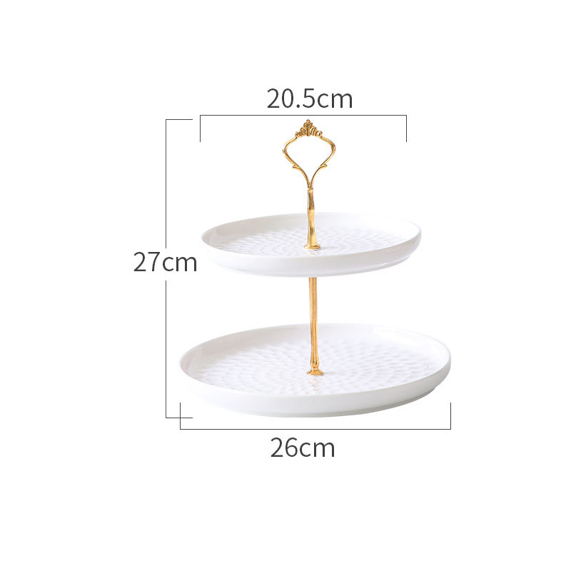 Popular Ceramic Kebab Living Room Snacks Three Tier Dried Fruit Tray