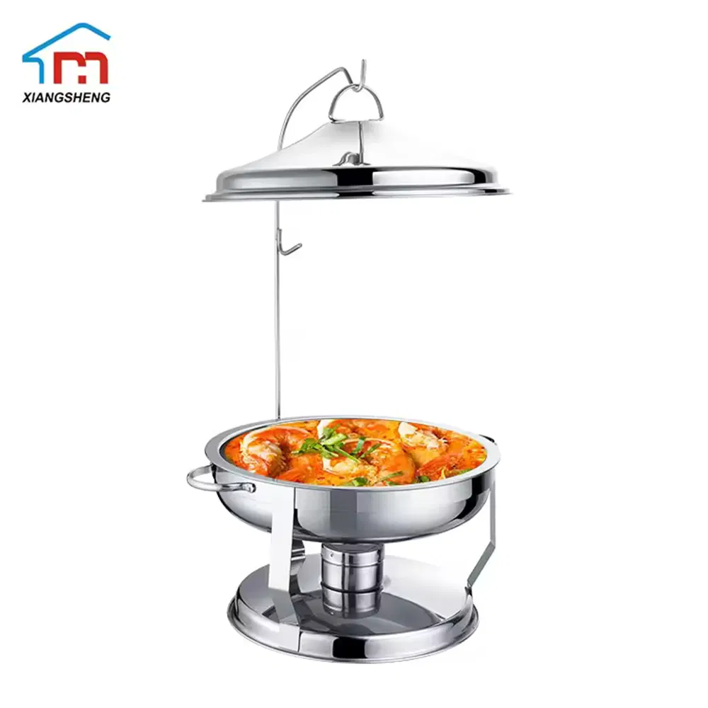 Xiangsheng 6L Stainless Steel Round Chafing Dish with Hanging Lid