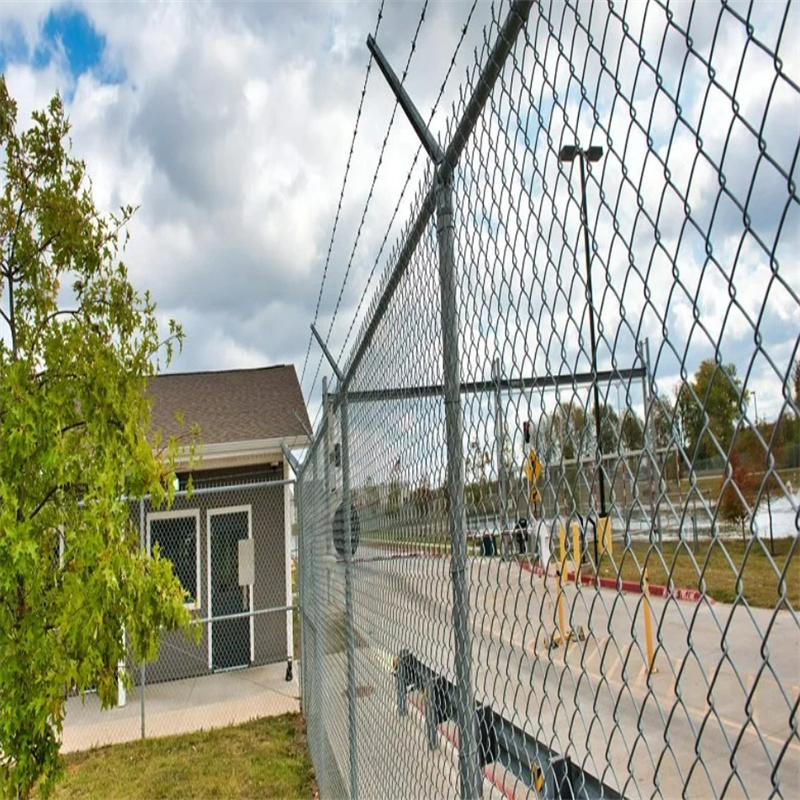 Angled Top for Steel Black Powder Coated Roll 50FT 6FT Boundary Wall Weave Wire Mesh Mini Chain Link Fence Screens