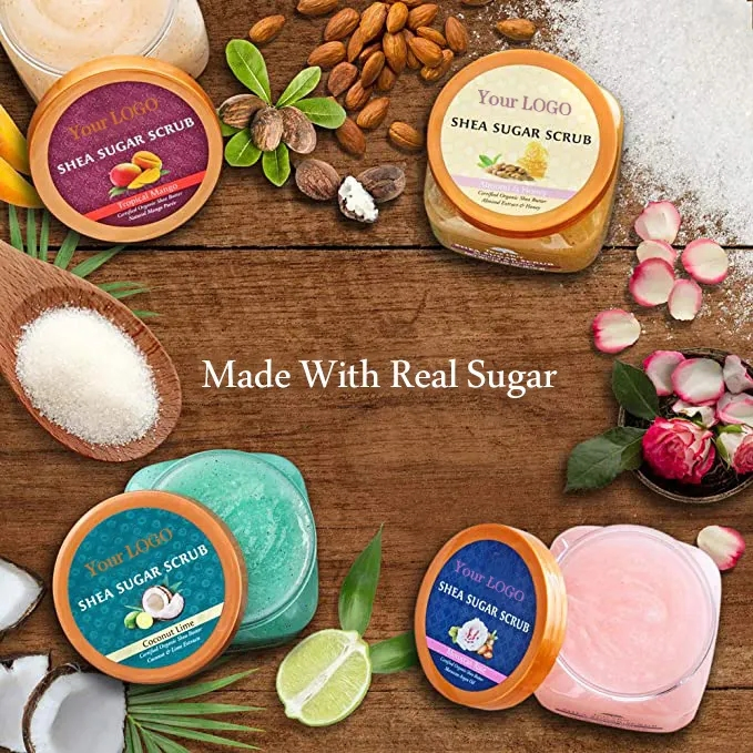 Body Fruit Extract Sherbet Private Label Bath Salt Shea Exfoliating Cream