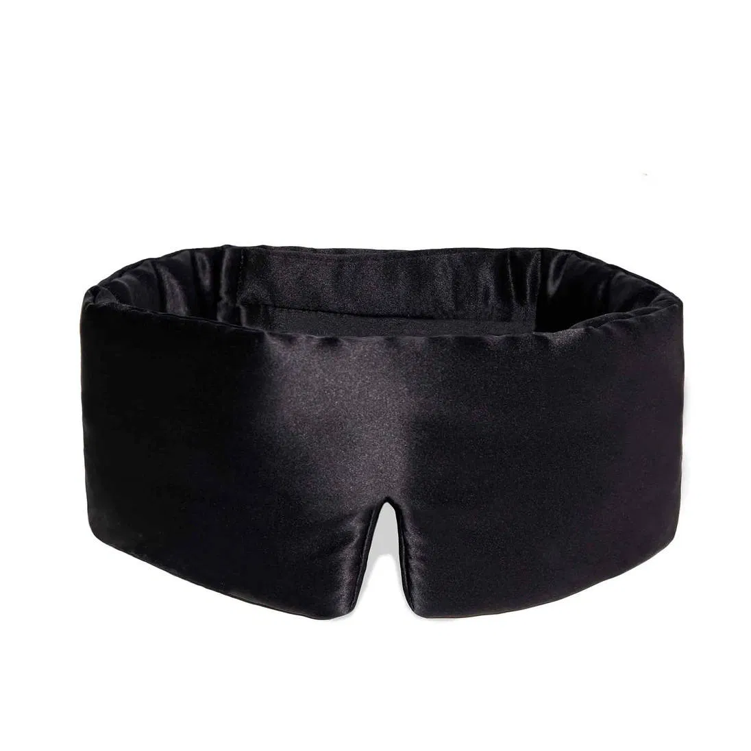 Latest Design No Pressure Sound Muffling Big Adjustable Strap Wide Band Double Filled 100%Pure Silk Sleep Mask