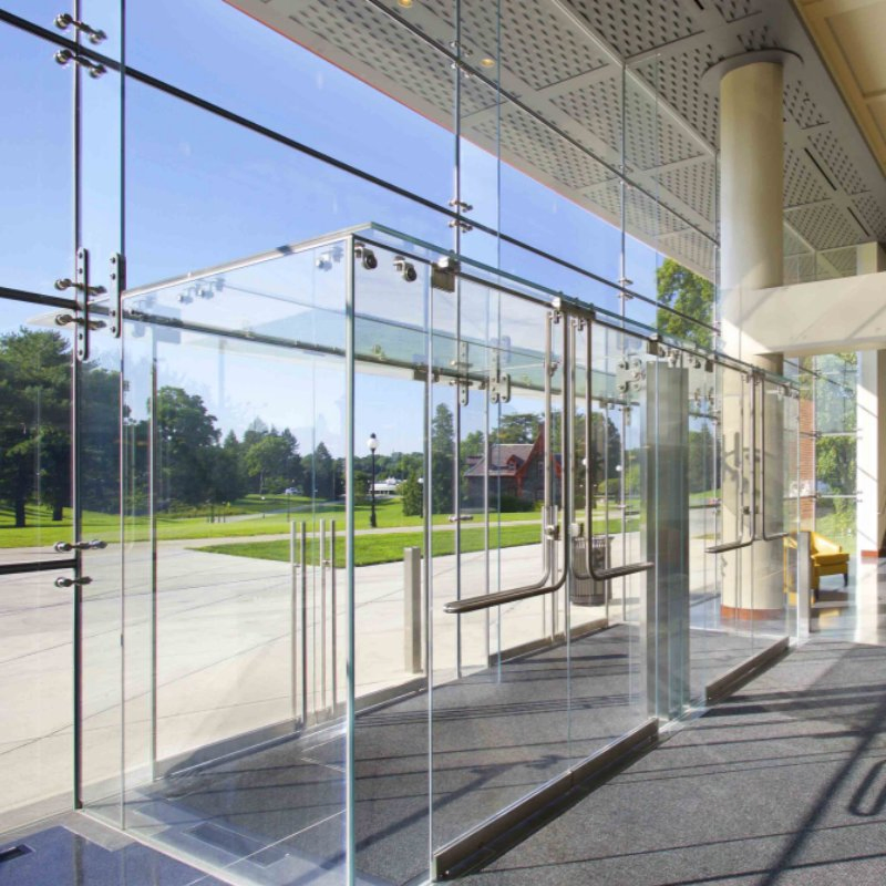 Hidden Frame Full Glass Window Wall Point Structual Support Double Glazed
