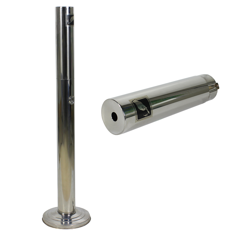 Factory Wholesale Outdoor Hotel Lobby Stainless Steel Ashtray Park Cigarette Holder Floor Smoke Ash Column Outdoor Use