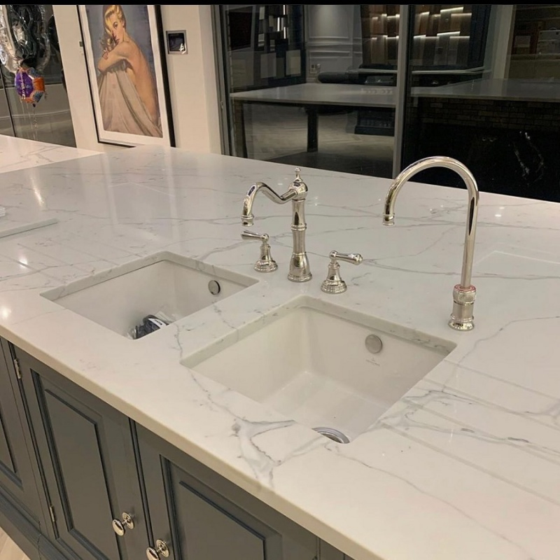Artificial Calacatta Borghini Quartz for Countertop