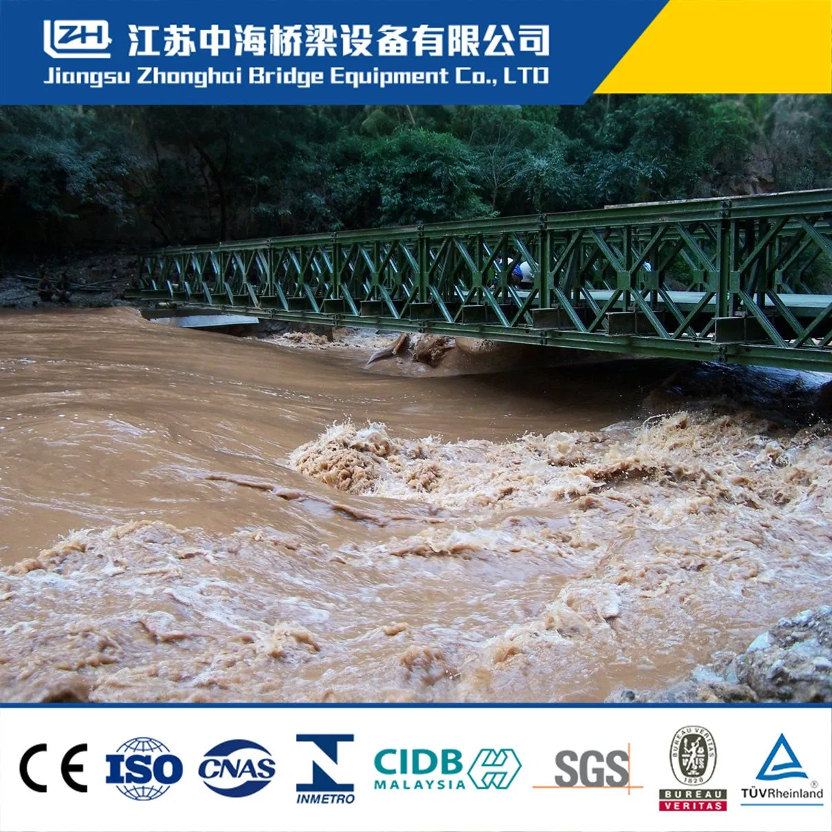 Professional Design Fast Construction Prefab Bailey Portable Steel Structure Bridge