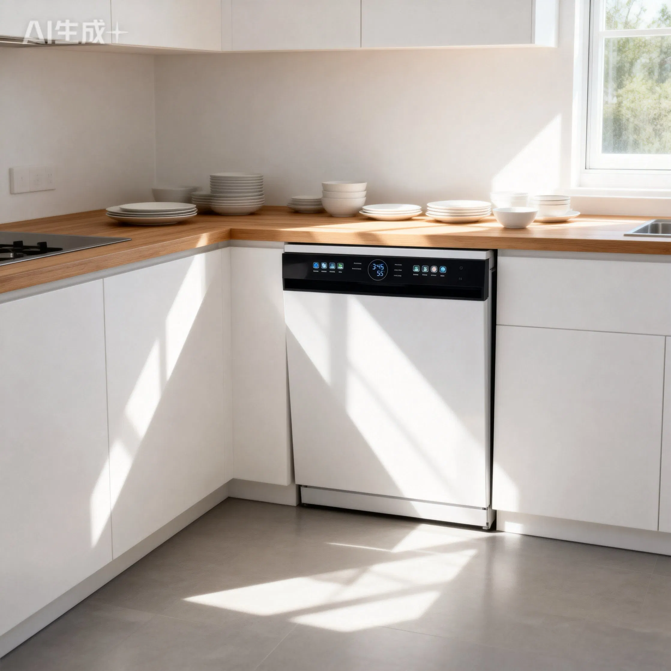 Compact Fully Embedded Free-Standing Dishwasher for Efficient Cleaning