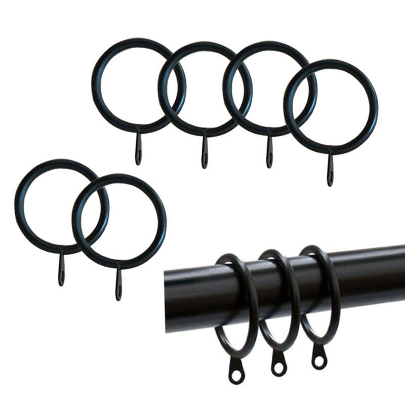 Matt Black Metal Curtain Rod Pole Rings Curtain Rod Pole Rings