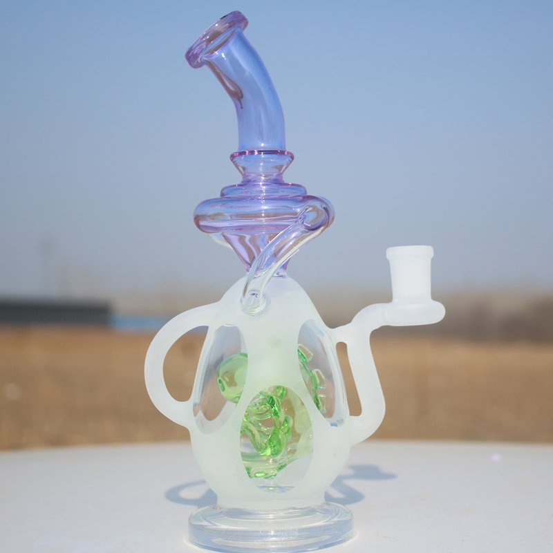 Lime Green Glass DAB Rig Smoking Dry Herb Glass Water Pipe Accessory for Wholesale