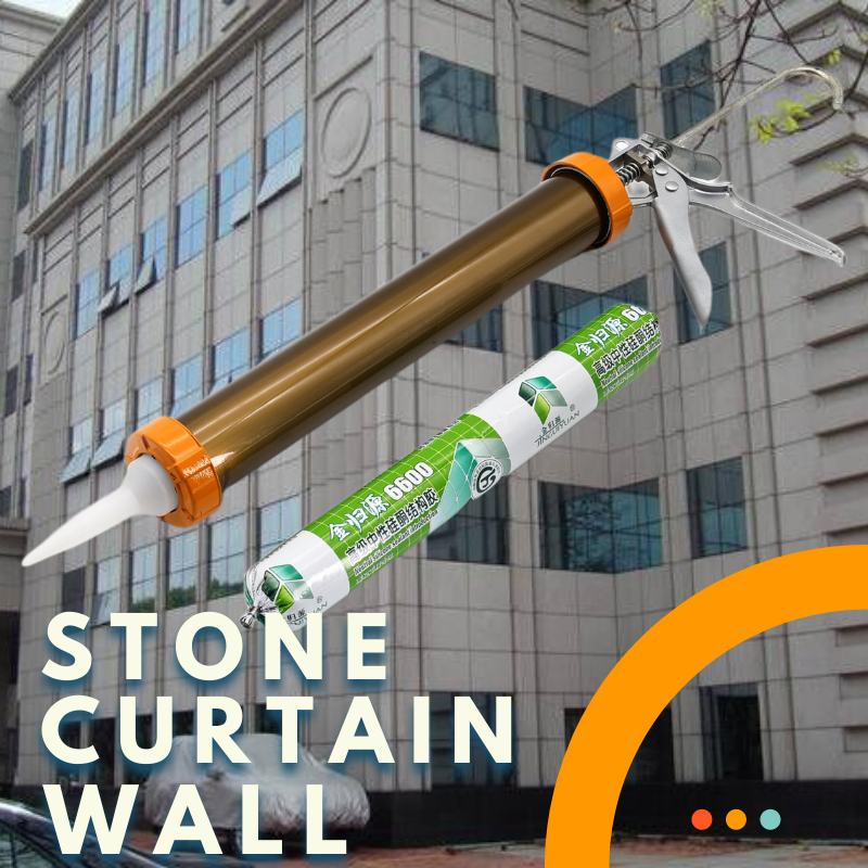 Topsen 6600 High Density Neutral Stone Silicone Sealant Using Caulking Gun