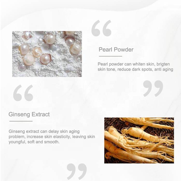 Natural Skin Tone Dark Spots Removing Ginseng Pearl Whitening Cream