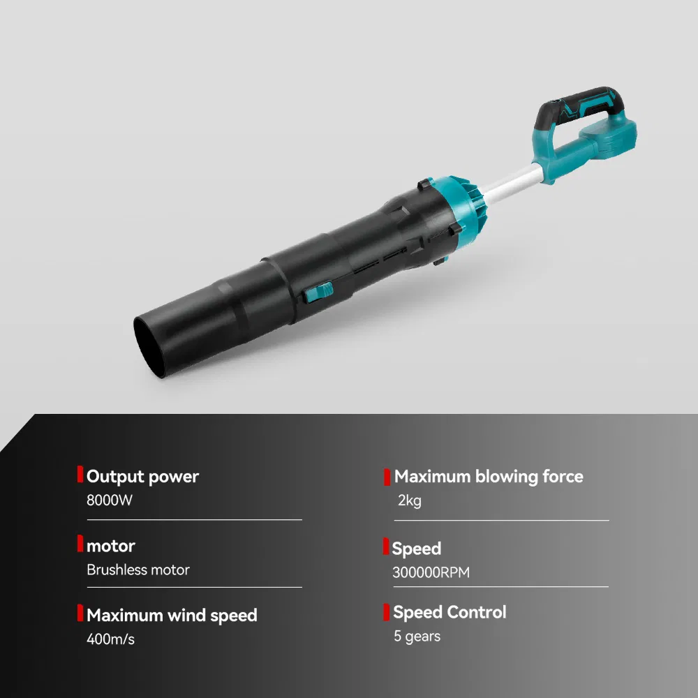 Brushless Electric Turbo Blower Jet Fan 400m/S Cordless Handheld Leaf Blower
