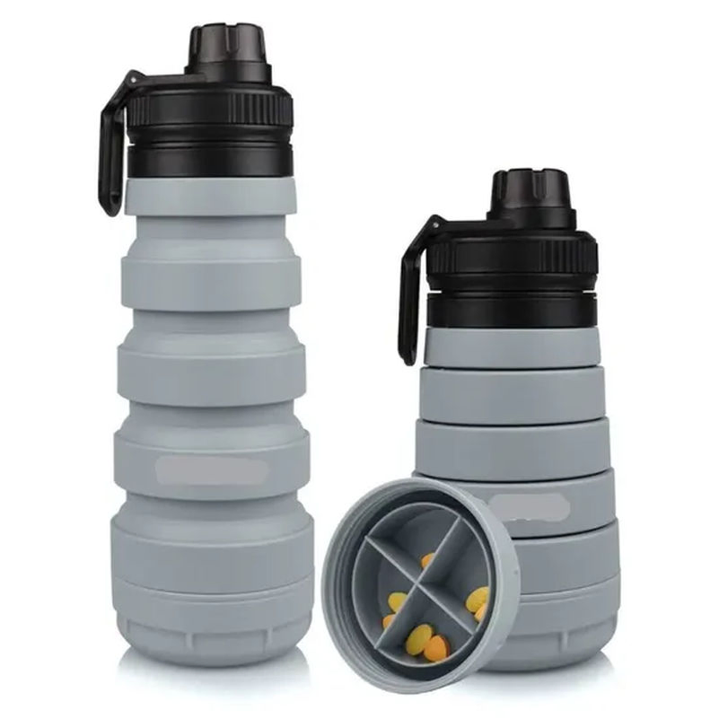 Silicone Sports Water Bottle Collapsible Water Bottle with Storage Tg011_17