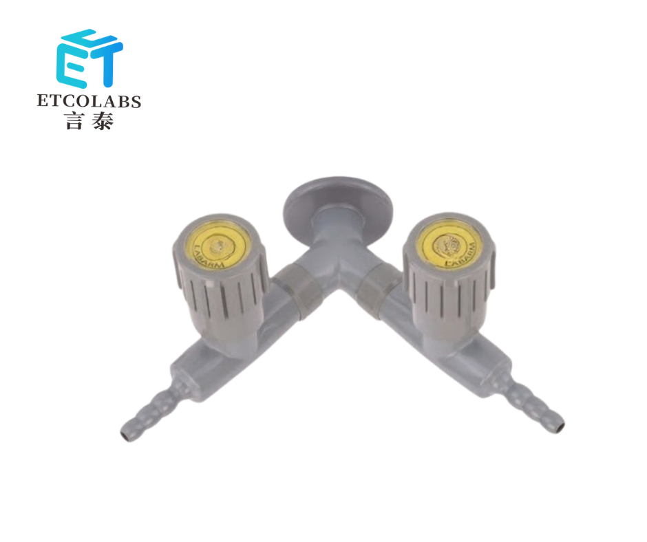 Chrome Plated Double Outlet Lab Faucet for Water, Air, and Gas Compatibility