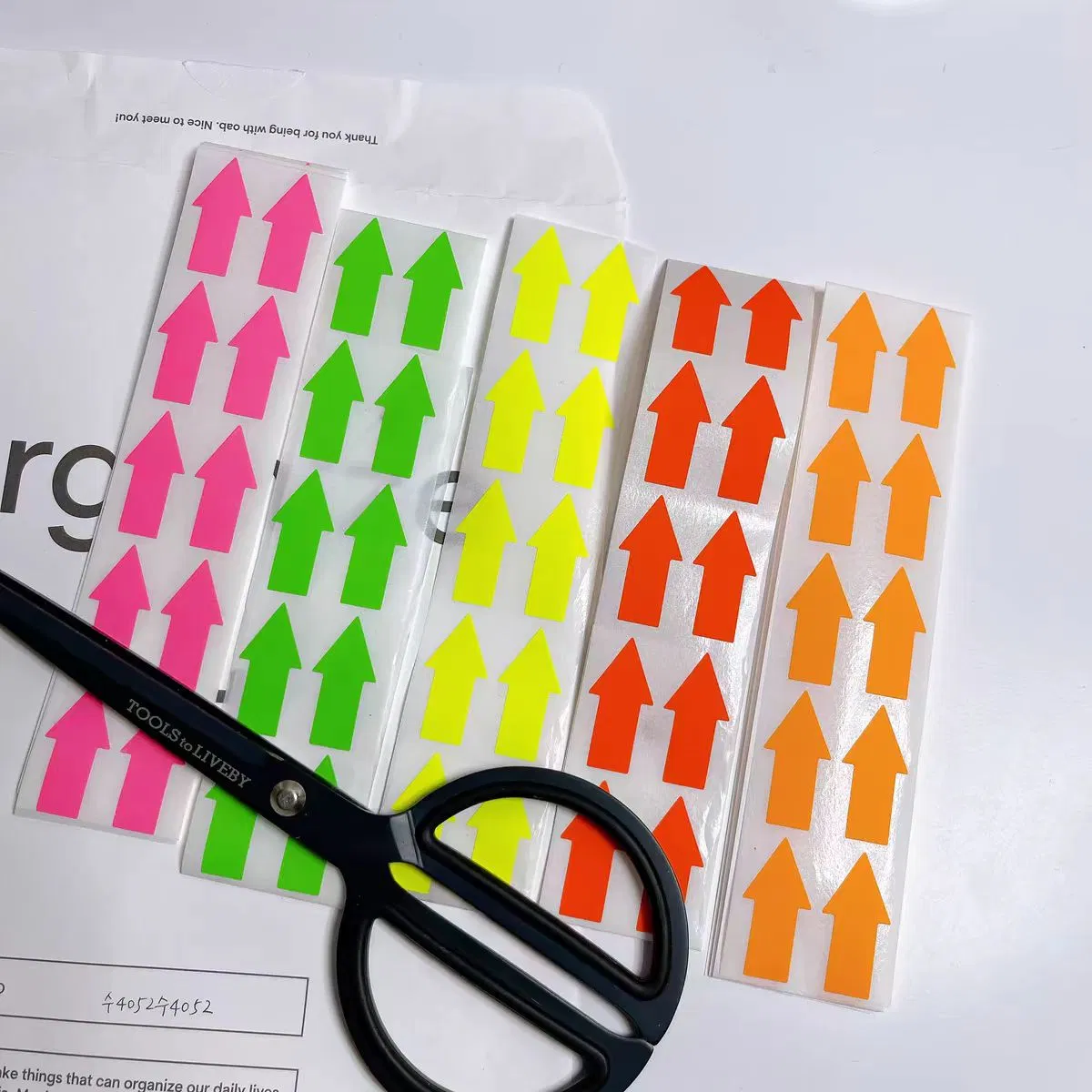 Fluorescent Paper Circle, Arrow, Explosion Shape Writable Label Stickers