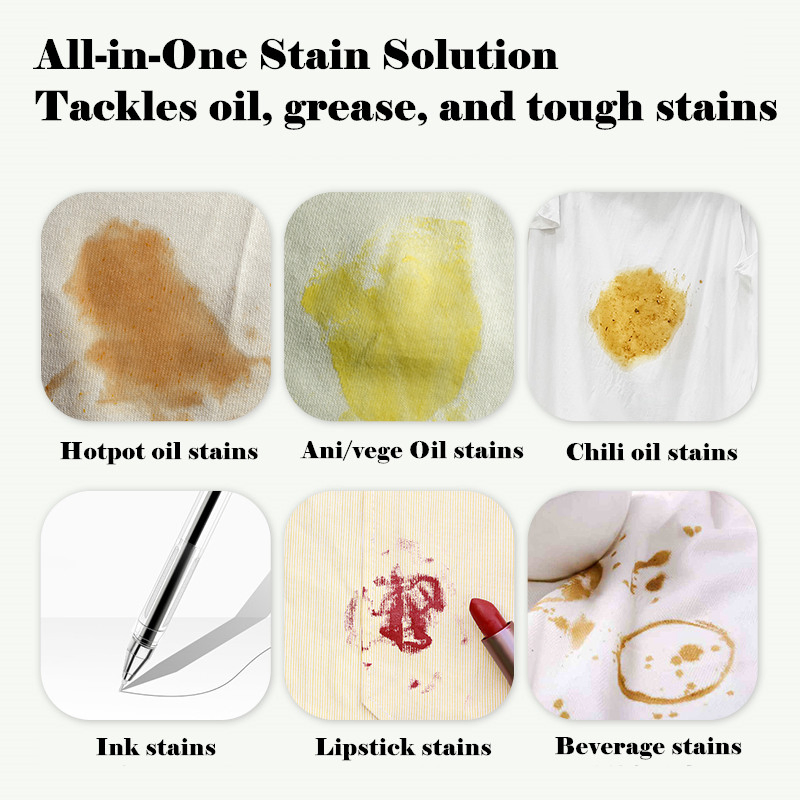 Tough Laundry Clothes Makeup Lipstick Grease Food Grass Oil Garment Stain Remover